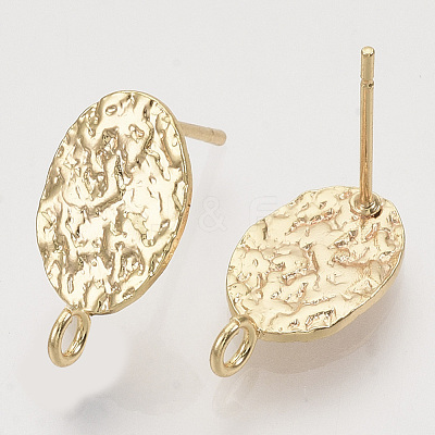 Brass Stud Earring Findings KK-T054-50G-NF-1