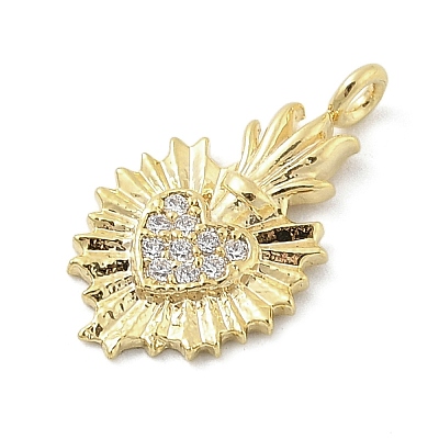 Brass Micro Pave Cubic Zirconia Pendants KK-S514-04D-G-1