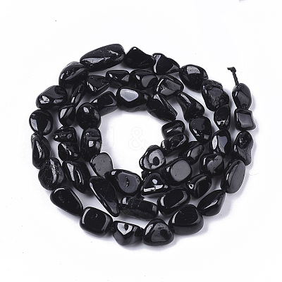 Natural Black Tourmaline Beads Strands X-G-S363-027-1