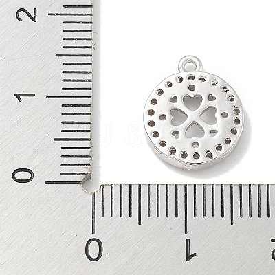 Rack Plating Brass Micro Pave Clear Cubic Zirconia Pendant Cabochon Setttings LS-KK-L224-048P-1