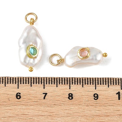 Natural Baroque Keshi Pearl Pendants PALLOY-JF05929-1