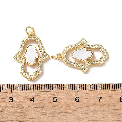 Brass Micro Pave Cubic Zirconia Pendants KK-B083-21G-1