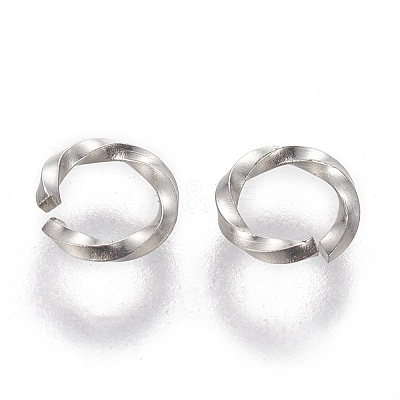 Tarnish Resistant 304 Stainless Steel Twisted Open Jump Rings STAS-L233-008A-P-1