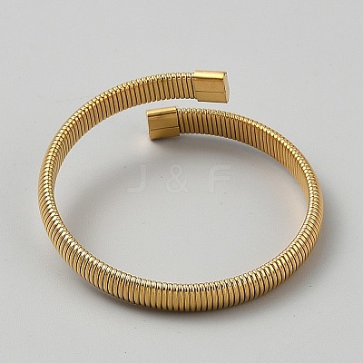 304 Stainless Steel Cuff Bangles for Women BJEW-WH0001-24G-1
