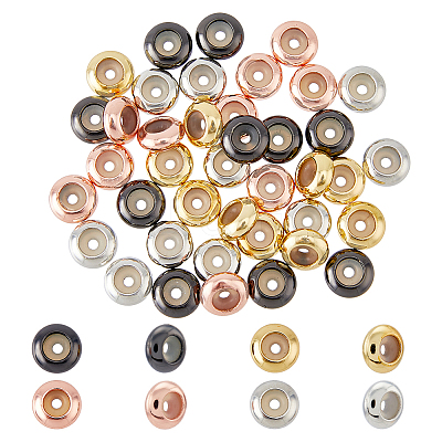 40Pcs 4 Colors Brass Beads KK-FH0006-49B-1