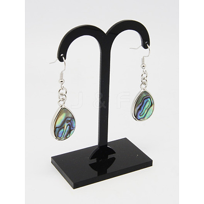 Stylish Alloy Abalone Shell/Paua ShellTeardrop Dangle Earrings LS-EJEW-H139-1-1