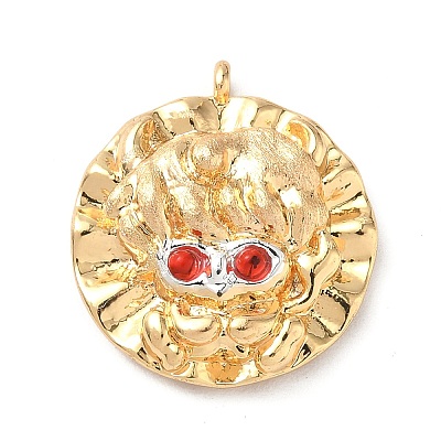 Brass Micro Pave Cubic Zirconia Enamel Pendants KK-L250-08G-03-1