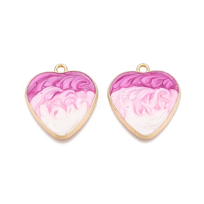 Rack Plating Alloy Enamel Pendants ENAM-N056-366KCG-01-1