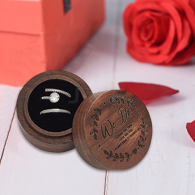 Wooden Rings Storage Gift Boxes CON-WH0109-003-1