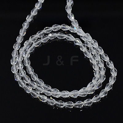 Teardrop Crystal Glass Beads Strands X-GLAA-F022-C01-1
