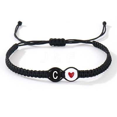 304 Stainless Steel Alphabet Beads Braided Bead Bracelets RY3090-29-1