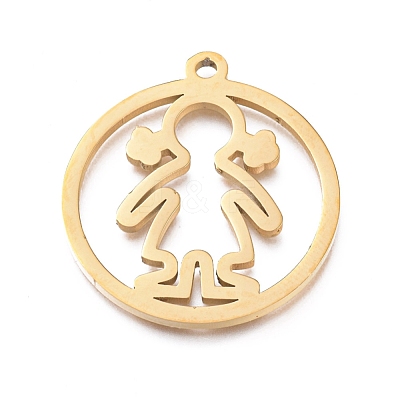 Ion Plating(IP) 304 Stainless Steel Pendants STAS-L245-020A-G-1
