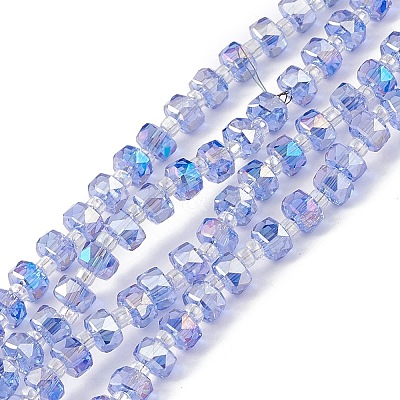 Transparent Electroplate Glass Beads Strands EGLA-F153-AB08-1