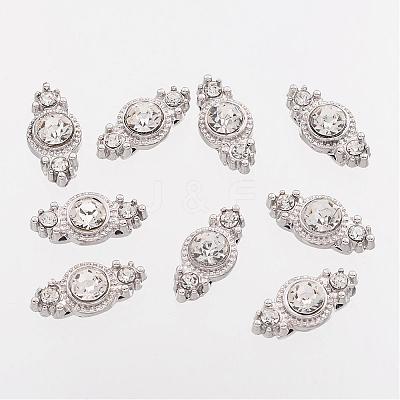 Zinc Alloy Rhinestone Bar Spacers X-ALRI-Q051-N-1