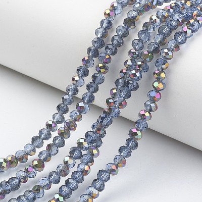 Electroplate Transparent Glass Beads Strands EGLA-A034-T4mm-R02-1