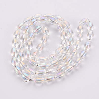 Electroplate Transparent Glass Beads Strands X-EGLA-T020-11-A02-1
