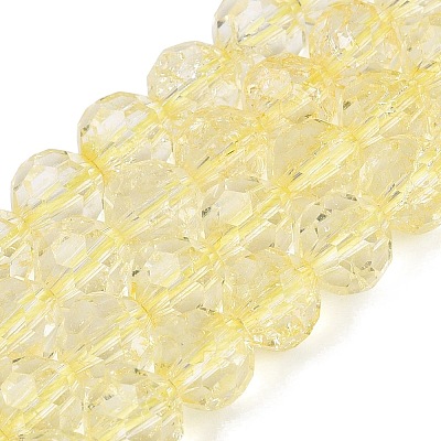 Crackle Transparent Glass Beads Strands GLAA-N068-06A-07-1