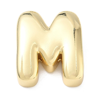 Brass Initial Beads KK-B167-27G-01M-1
