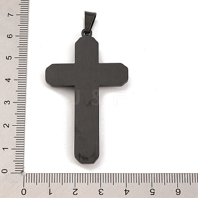 PVD Vacuum Plating 304 Stainless Steel Rhinestone Big Pendants STAS-Z080-14B-1