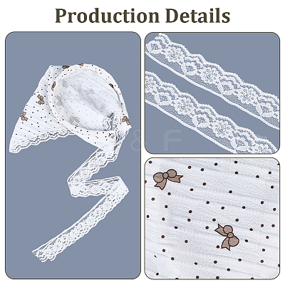2Pcs 2 Styles Lace Triming Cloth Headbands for Women OHAR-CY0001-17-1