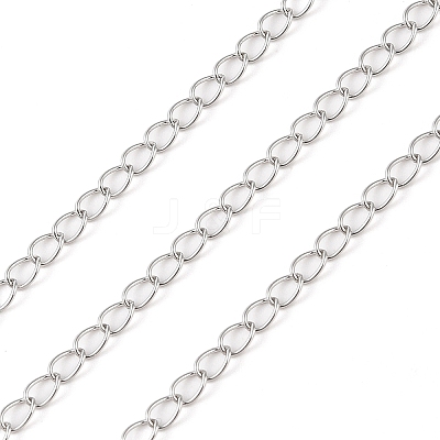 Anti-Tarnish Rhodium Plated 925 Sterling Silver Curb Chains STER-E072-01P-01-1