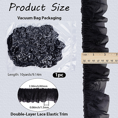 10 Yards Polyester Lace Ribbon OCOR-GF0006-25E-1