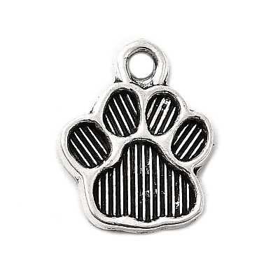 Dog Paw Prints Tibetan Style Alloy Pendant Enamel Settings TIBEP-R338-30AS-RS-1