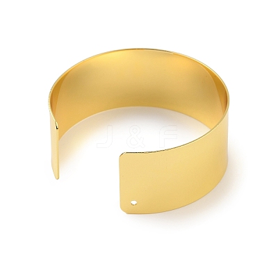 Brass Plain Wide Cuff Bangles BJEW-D039-03G-1