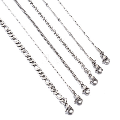 304 Stainless Steel Chain Necklace NJEW-TA0001-10P-1