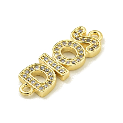 Rack Plating Brass Pave Clear Cubic Zirconia DIOS Links KK-U029-17G-1