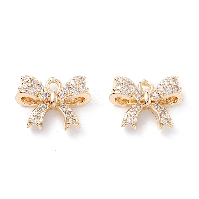 Rack Plating Brass Micro Pave Cubic Zirconia Charms ZIRC-C026-02LG-1