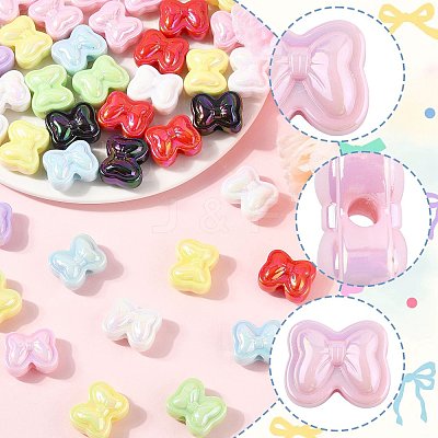 40Pcs UV Plating Opaque Acrylic Beads OACR-FS0002-28-1