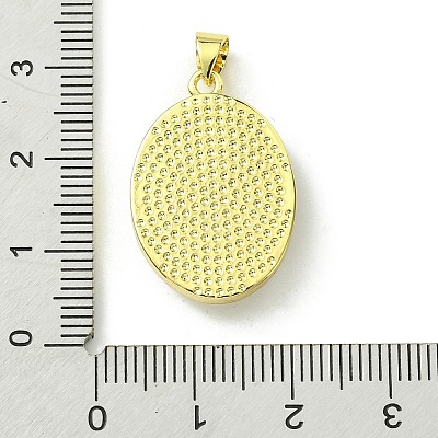 Rack Plating Brass Pave Natural Shell Pendants KK-A204-01C-02G-1