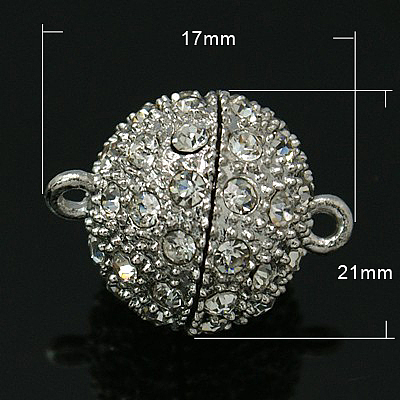 Alloy Magnetic Clasps with Loops RB-D021-P-1