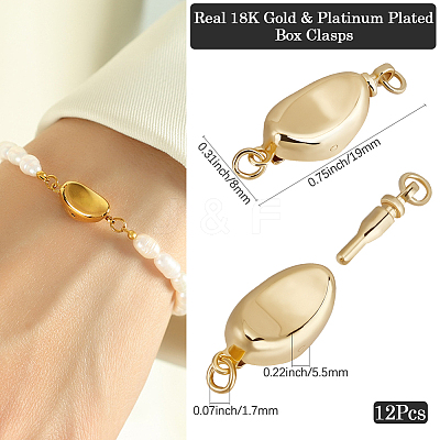 12Pcs Brass Box Clasps KK-BBC0017-40-1