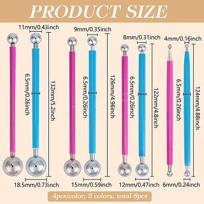 8Pcs 2 Colors DIY Stainless Steel Sculpture Tools AJEW-BC0008-93-1