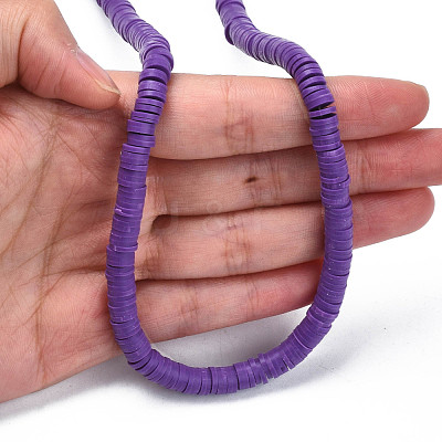 Handmade Polymer Clay Beads Strands CLAY-R089-6mm-052-1