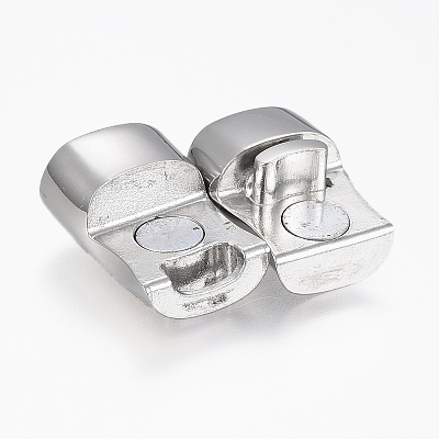 Tarnish Resistant 304 Stainless Steel Magnetic Clasps with Glue-in Ends LS-STAS-F130-18P-1