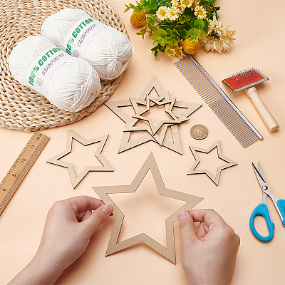 Star Macrame Tassel Decoration DIY Kits DIY-OC0012-09C-1