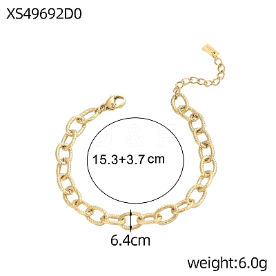 304 Stainless Steel Cable Chain Bracelets X-STAS-OY012-97G-1