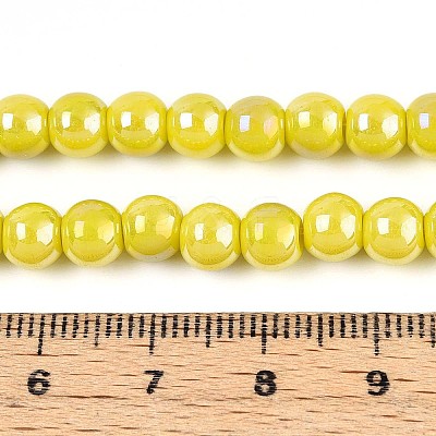 Electroplate Opaque Glass Beads Strands GLAA-T032-P6mm-AB16-1