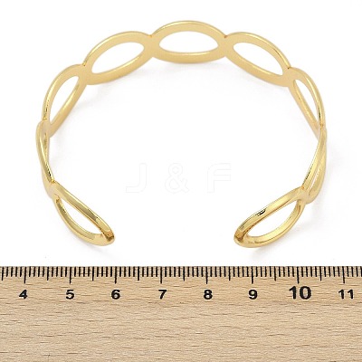 Hollow Out 304 Stainless Steel Cuff Bangles for Women BJEW-Z097-05G-1