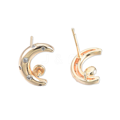 Brass Stud Earring Findings KK-N232-436-1