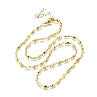 2MM Brass Column Link Chain Necklaces NJEW-M108-02G-1
