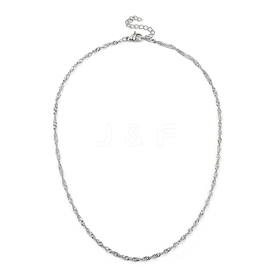 Non-Tarnish 304 Stainless Steel Singapore Chain Necklaces NJEW-JN02930-01-1