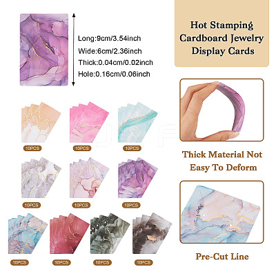 100Pcs 10 Styles Hot Stamping Cardboard Paper Jewelry Display Cards CDIS-TA0001-17-1
