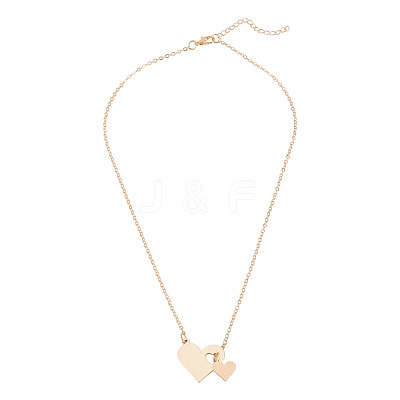 1Pc 302 Stainless Steel Heart Puzzle Pendant Cable Chain Lariat Y Necklaces for Women NJEW-TADJ0001-01KCG-1