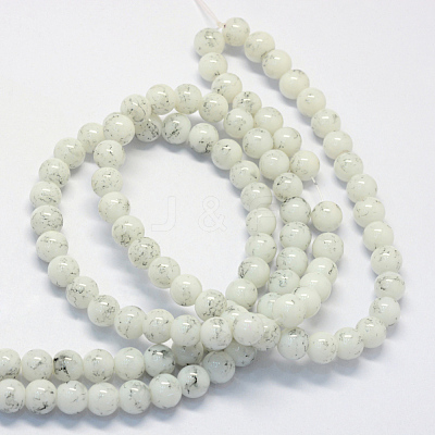 Baking Paint Glass Round Bead Strands DGLA-Q019-8mm-41-1