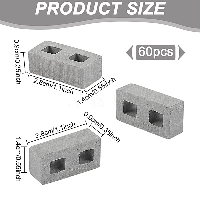 60Pcs Mini Polymer Clay Bricks AJEW-GO0002-31-1