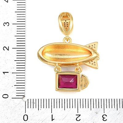 Brass Micro Pave Cubic Zirconia Pendants CU-CBAB3AD-05G-03-1